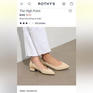 Rothy's The High Point Heels Women’s 7.5 Knit Comfort Casual Business Chic $169